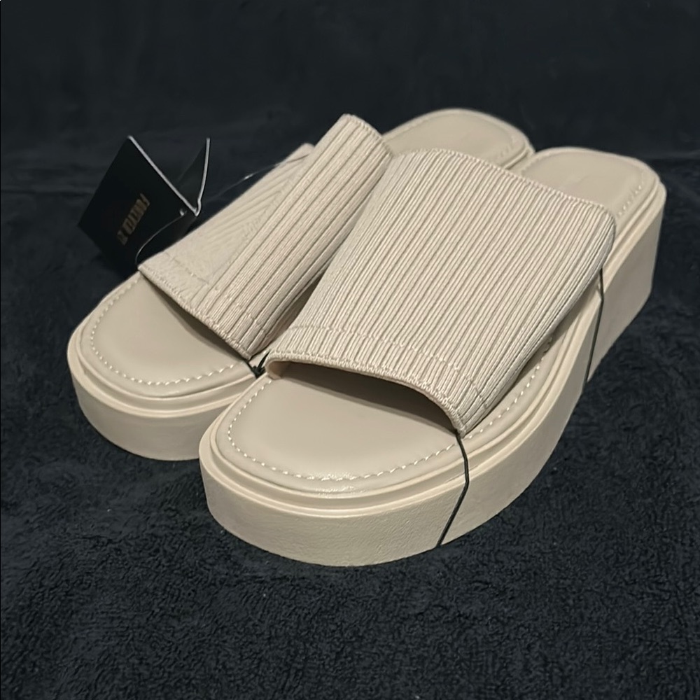Forever 21 Cream Platform Shoes with Chunky Sole